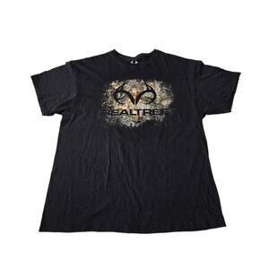 Realtree Men's XL Black Graphic T-Shirt 100% Cotton